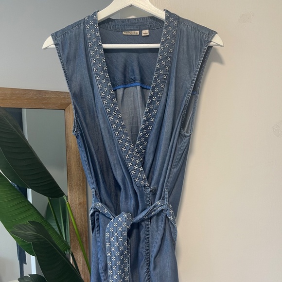 Anthropologie Holding Horses Kimono Style Wrap Blue Blouse - M - Picture 2 of 6